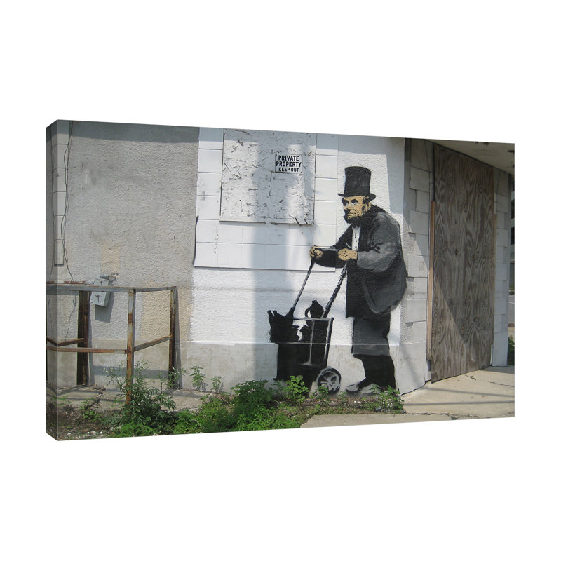Lincoln by Banksy - Wrapped Canvas Print, 71 cm H x 107 cm W x 4 cm D
