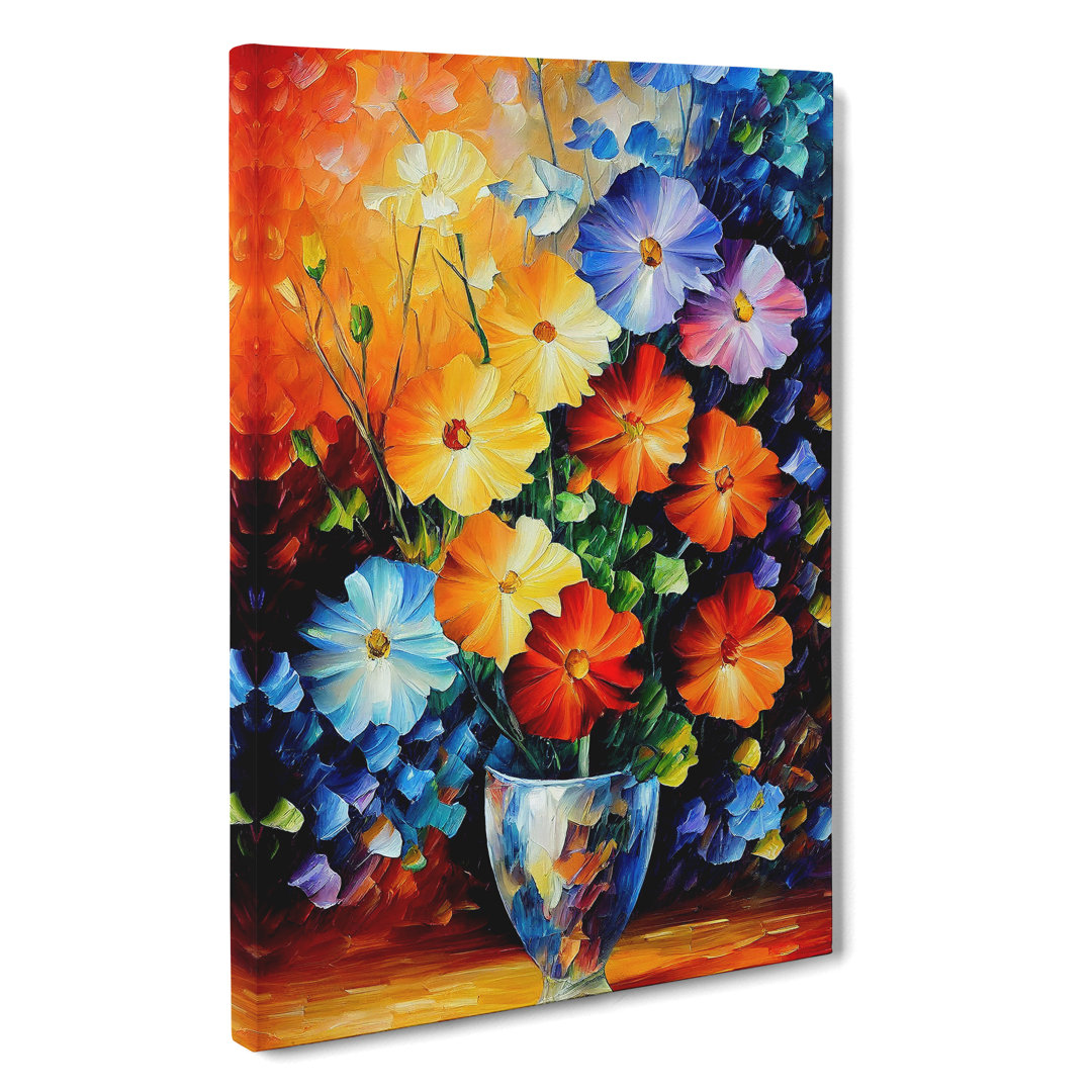 Assorted Flowers In A Vase No.2 - Wrapped Canvas