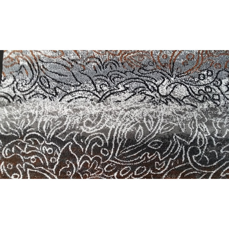 Tapis noir tissé à la machine Almarine, Rectangle 7 pi 11 po x 9 pi 10 po