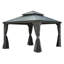Pavillon de jardin extérieur rigide 13 x 13 pi avec double toit en acier galvanisé, gris-130780177-130780176