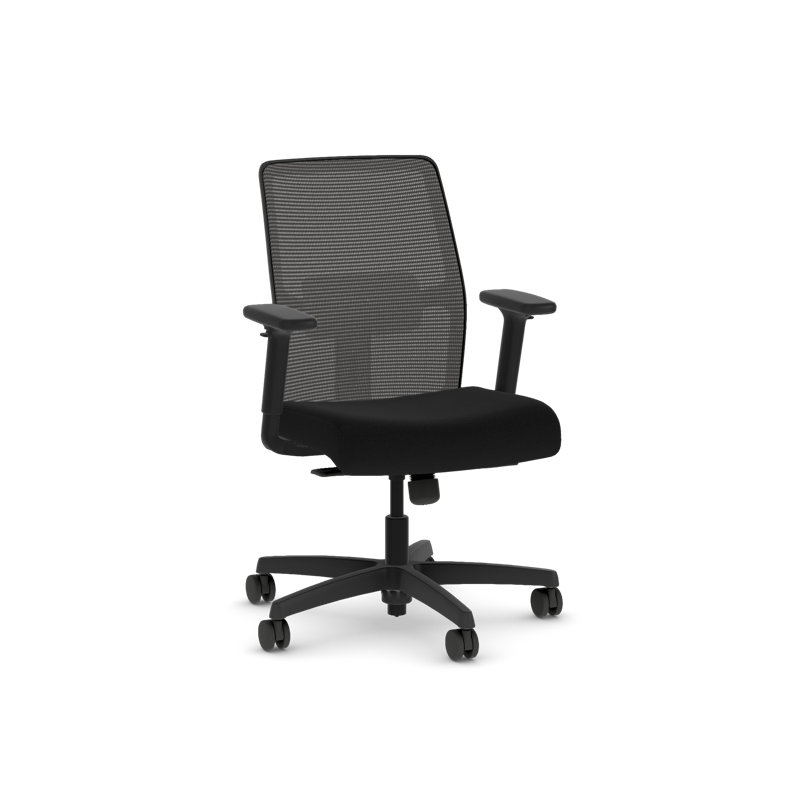 HON Ignition 2.0 Low-Back Mesh Task Chair, Standard Tilt, Black Frame, Black, Black, Black, Standard Tilt