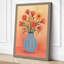 Coral Gerbera Arrangement Botanical - Wrapped Canvas-732871765-732871772