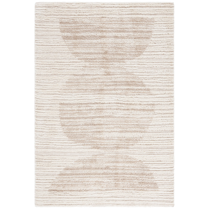 Tapis à poils longs Seattle 911 en ivoire / beige Seattle, Rectangle 8 pi x 10 pi