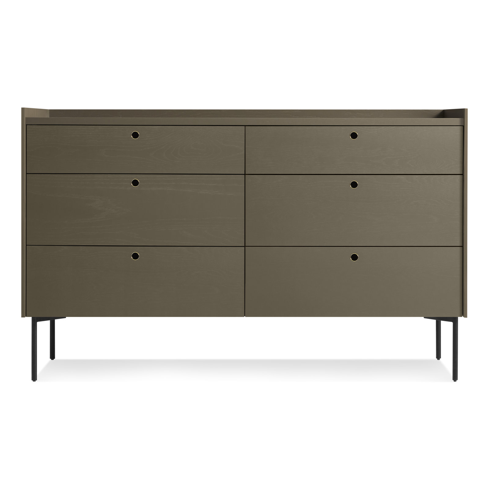 Peek 6 - Drawer Double Dresser, Dark Olive