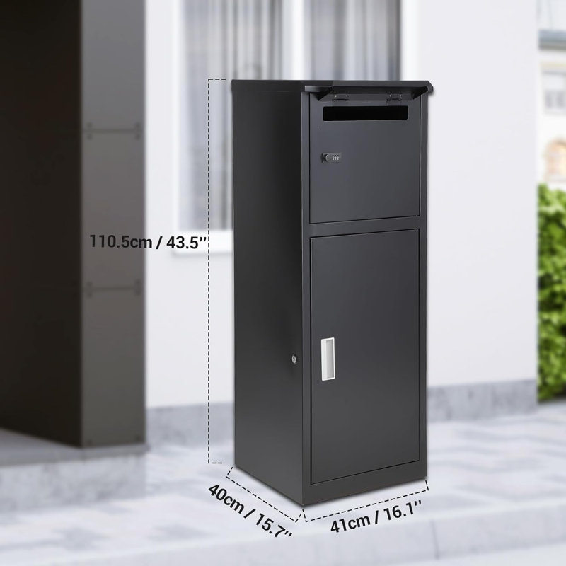 Parcel Lock Drop Box gaomon Anti-Theft Parcel Drop Box, 7.2 Cu Ft, Steel, Combination Lock ...