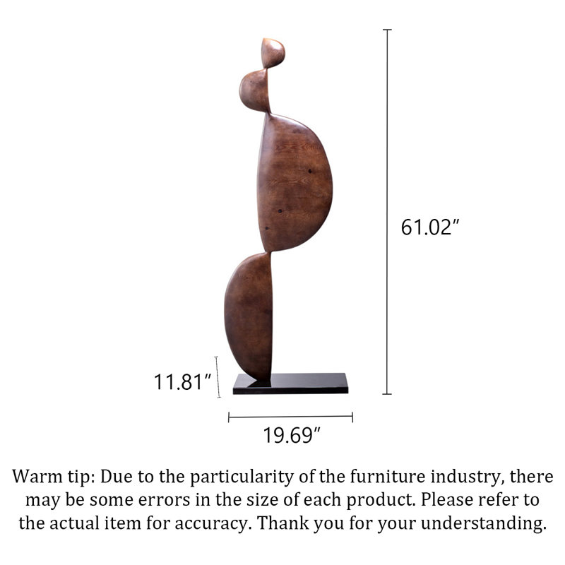Décor de plancher contemporain en bois sculpté à la main, de forme ovale irrégulière