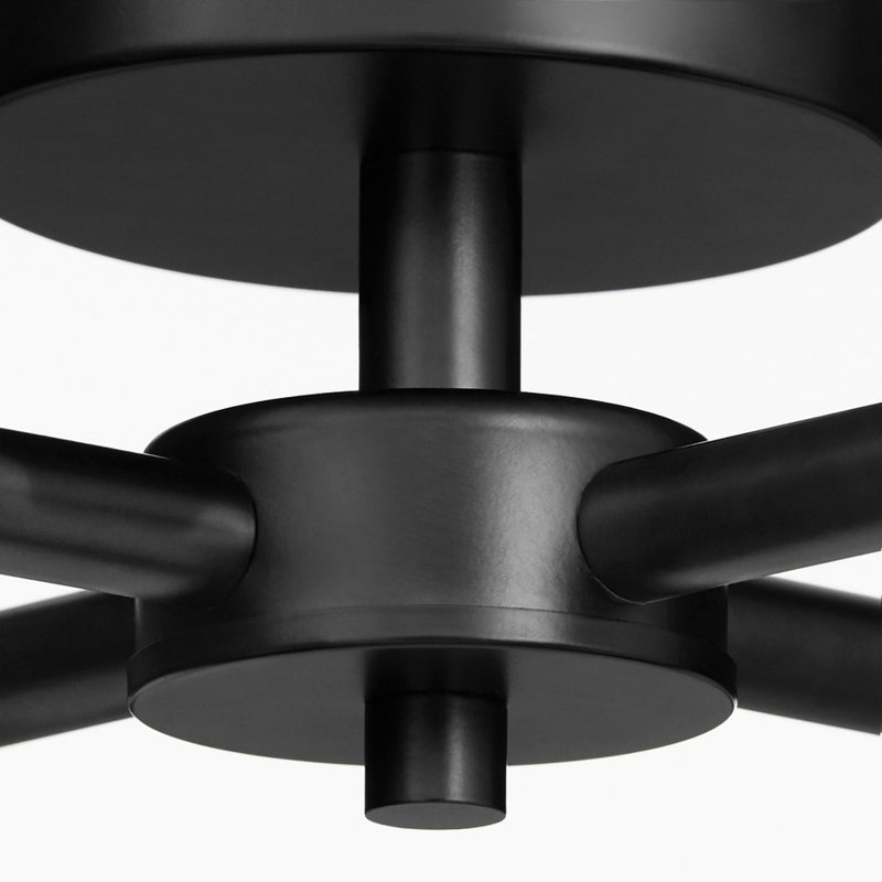 Monsita Glass Semi Flush Mount, Matte Black