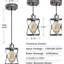 Mini-luminaire suspendu rustique réglable en forme de cage en argent pour la cuisine, le café, - ampoule E26 requise, style industriel gris
