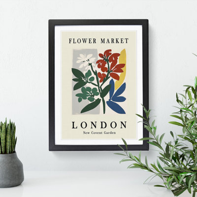 London Flower Market Exhibition No.3 - Single Picture Frame Print on Wood