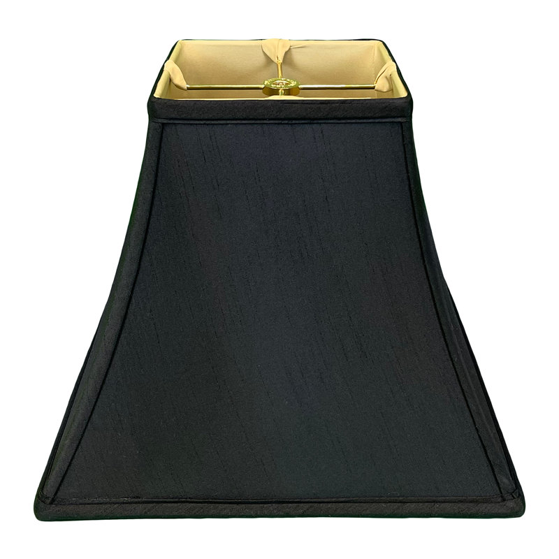 Royal Designs, Inc. BSO-715-14BLK/GL Square Bell Basic Lamp Shade, 7 x 14 x 11.5, Black with Gold, 11.5" H x 14" W x 14" D