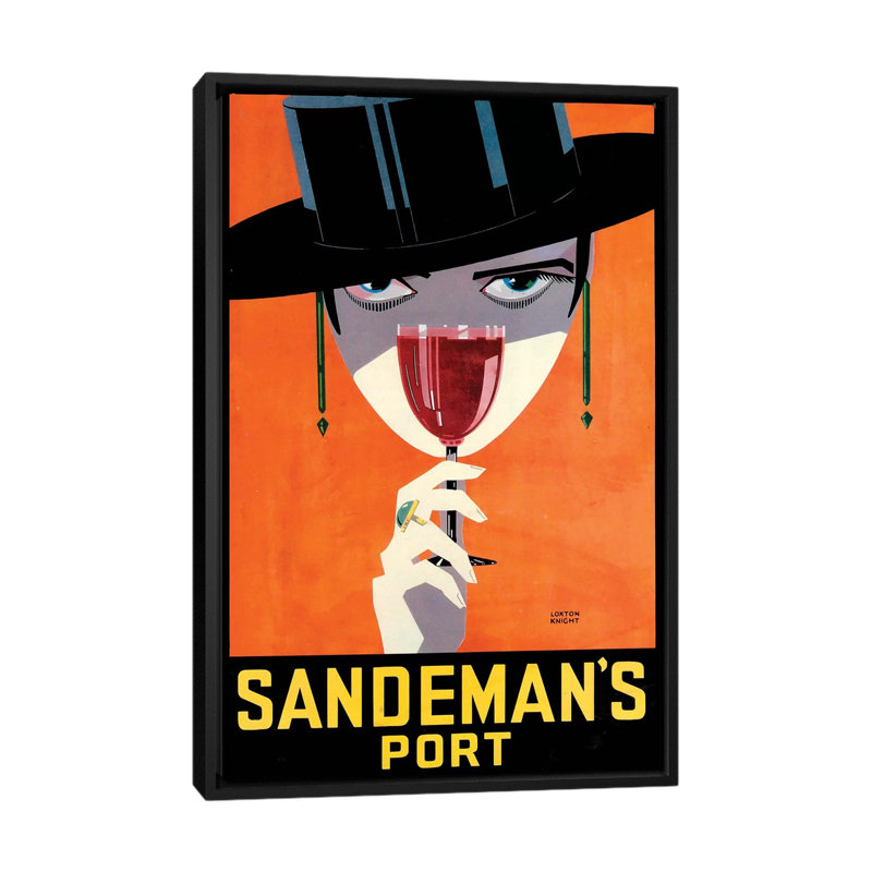 « sandeman port », reproduction d’impression sur toile, H 26 po x l 18 po x P 1,5 po, Toile avec cadre noir, Pas de tapis