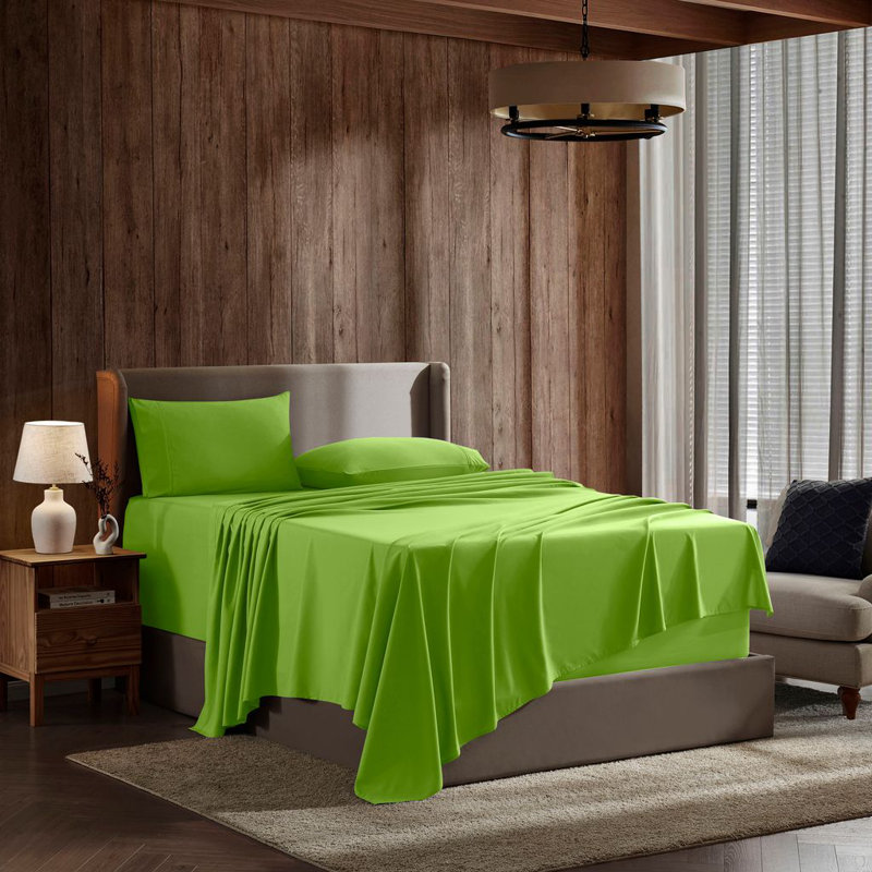 Ensemble de draps en micro-fibre, Très grand, Vert jardin