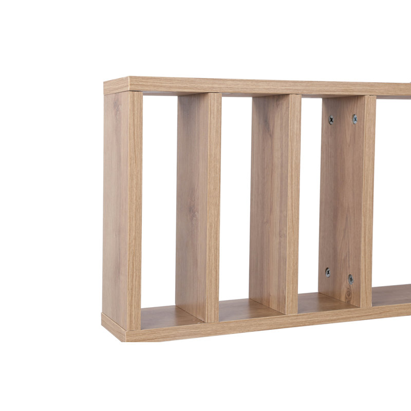 Modern Oak Study Desk with Metal Legs & Wall Shelf, 39.4 x 19.7 x 29.5 inches | 100% Melamine Coated Particle Board, Thickness: 0.7 inches | Sleek Industrial Design, Perfect for Home Office & Study Spaces, Black & Brown Finish