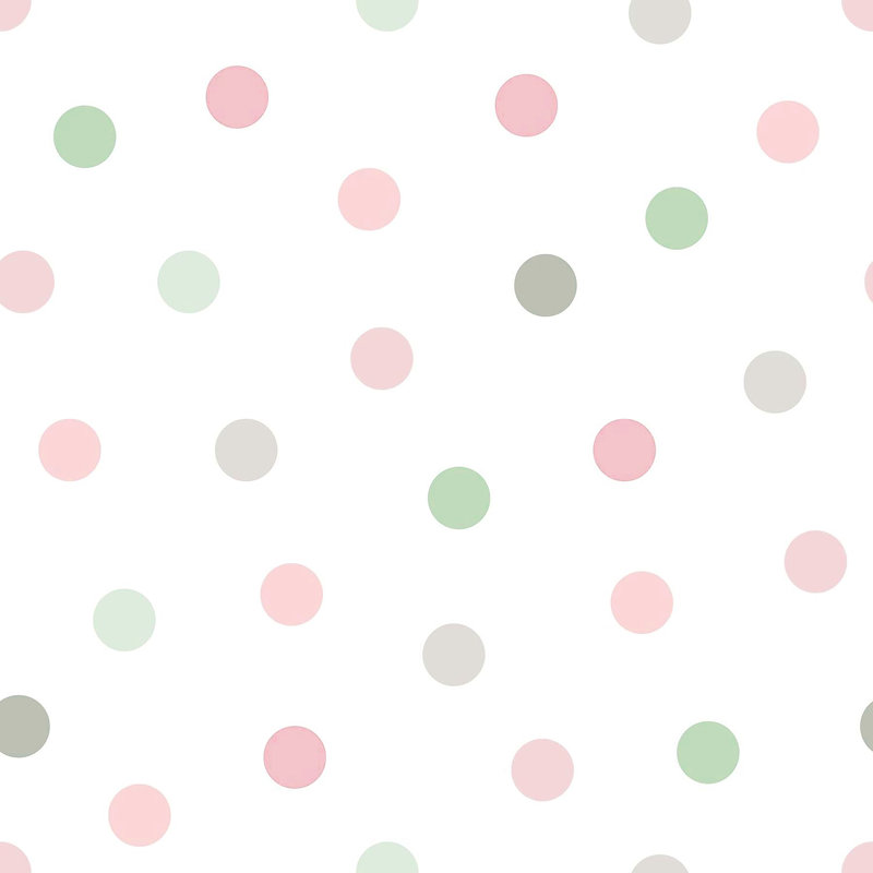 Non-Pasted Polka Dots Wallpaper Roll, Pink