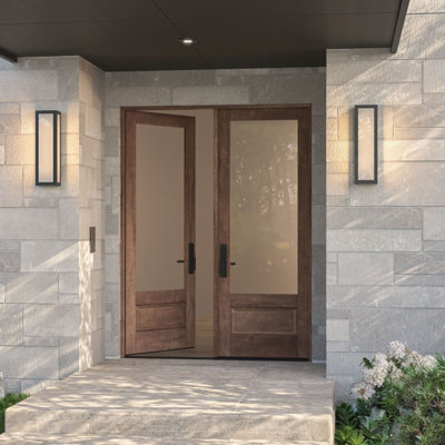 G7501-SW-96 | 96" Double Door, RTA Prehung Exterior, 3/4 Lite, 1 Panel, Unfinished Mahogany Wood