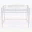 Lit mezzanine simple en métal de taille XL avec échelles et garde-corps faciles à monter, blanc, peu encombrant et élégant