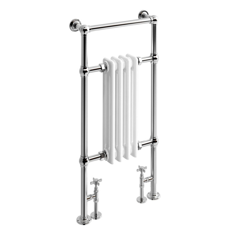 iBathUK Traditional Vintage Heated Towel Rail Premium Bathroom Radiator-White, 952cm H x 405cm W x 137cm D, 4