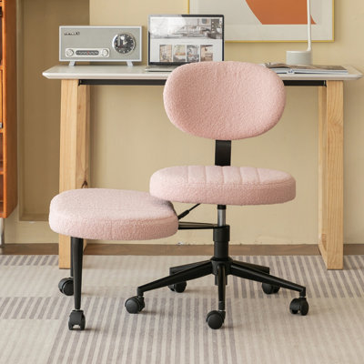 Fauteuil de bureau en velours sans accoudoirs