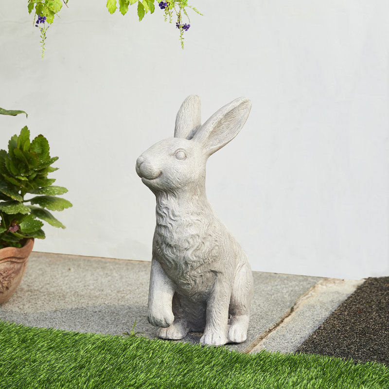Statue de jardin de lapin assis H 18 po H 18 po