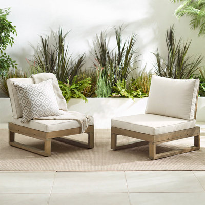 Temmy Solid Wood 2 Garden Chairs - Outdoor Patio Lounge for Modern Garden Dining