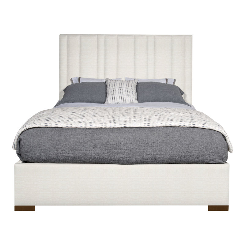 Wyeth Upholstered Bed, Nadia Parchment, Queen, Havana