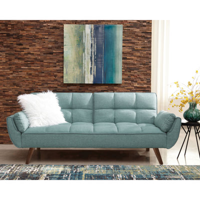 Laggarhem Turquoise Blue Tufted Back Upholstered Sofa Bed