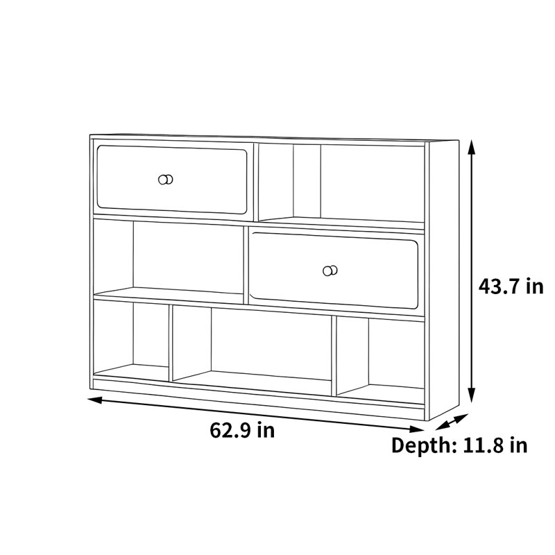 Patnaude, (3 Shelves) 43.7"H x 62.9"W x 11.8"D