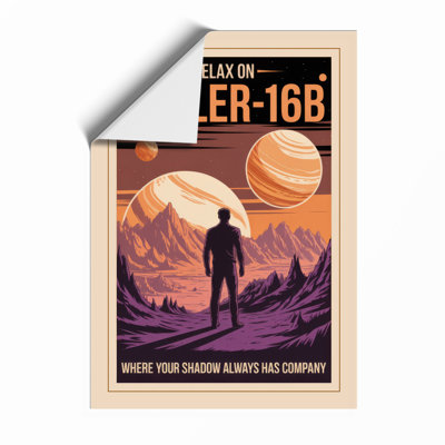 Escape to Kepler-16B Vintage - Framed Print