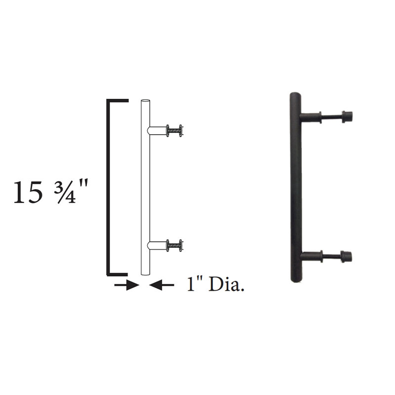 Matte Black Round Pull Handle for Barn Door