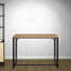 Console Bali Modern avec plateau en bois naturel et pieds en métal noir