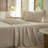 100% Washed Cotton Bedding Sheet Set 4 Pieces,1 Fitted Sheet,1 Flat Sheet and 2 Pillowcases,Comfy Textured Sheet Set-119423620-119423619