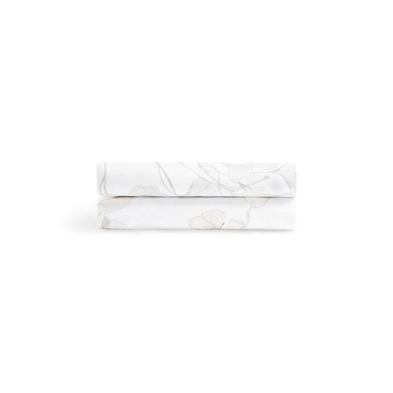 Butterfly Gingko Duvet, Queen, White;Stone