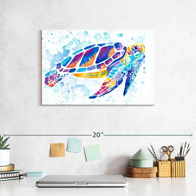 Brampt Vibrant Sea Turtle, 8" H x 12" W