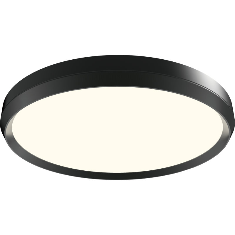 Plafonnier encastré en acrylique Hilbrand, Gris foncé satiné, H 1,9 po x l 17,7 po x P 17,7 po