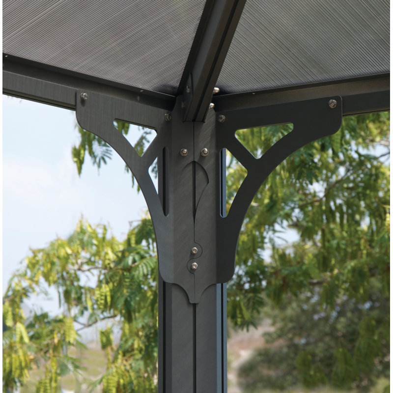 Martinique Gray and Bronze 10 ft x 12 ft Outdoor Garden Gazebo