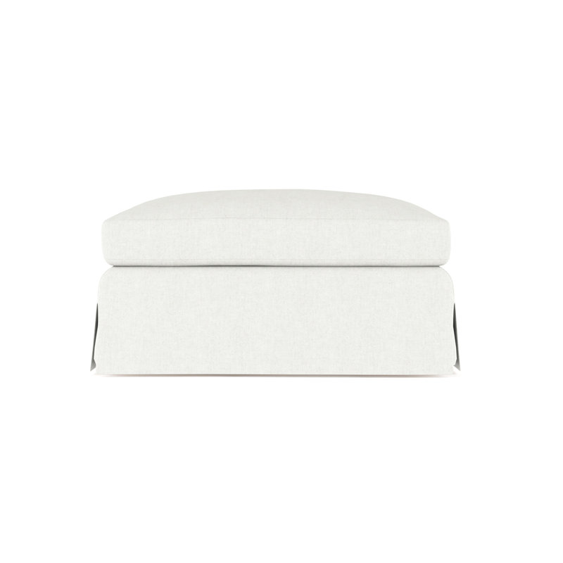 Repose-pieds Ludlow, Velours moelleux blanc, Naturel