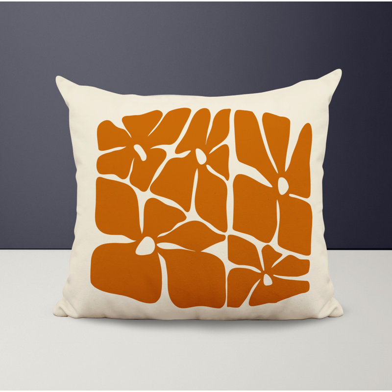 Housse et insert de coussin décoratif en polyester, L 15 po x H 15 po, Orange