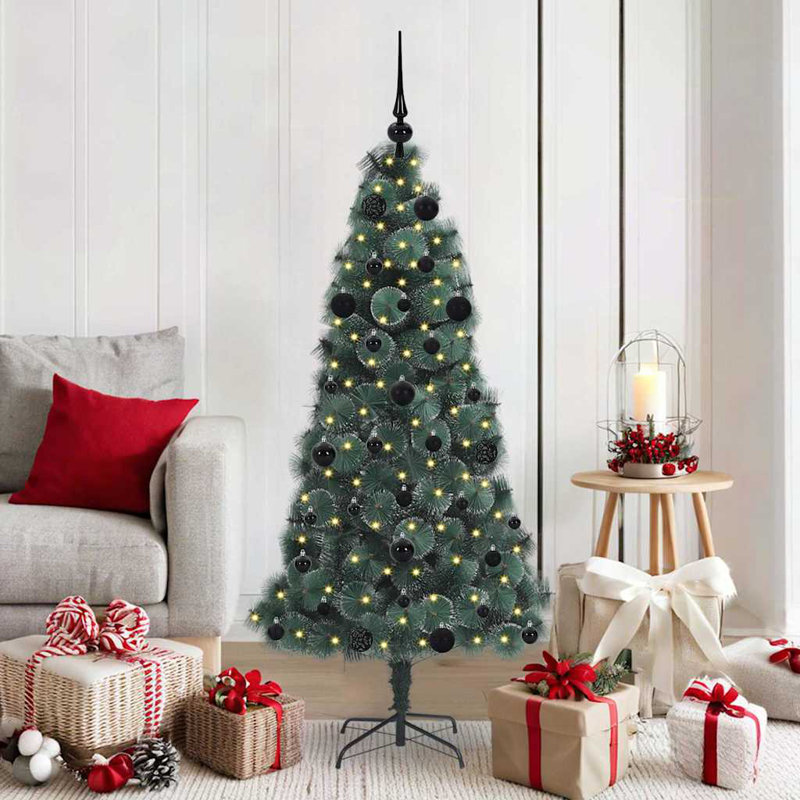 150cm H Lighted Artificial Christmas Tree, Black