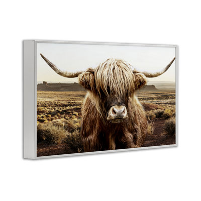 Rugged Vegetation Cattle Portrait Framed Giclee, design by CAD Designs