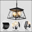 Lustre suspendu industriel 4 lumières, cage moderne en métal, luminaire suspendu réglable pour la salle à manger, la cuisine et le salon (sans ampoules)-422525253-422525252