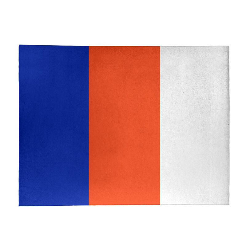 Tapis bleu/orange area, Rectangle 5 pi x 7 pi