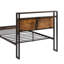 Structure de lit simple en métal avec tête et pied en bois - Utilitaire, sommier non requis, sous rangement, assemblage sans effort, plateforme noire / brune fonctionnelle, exigée, sous option,