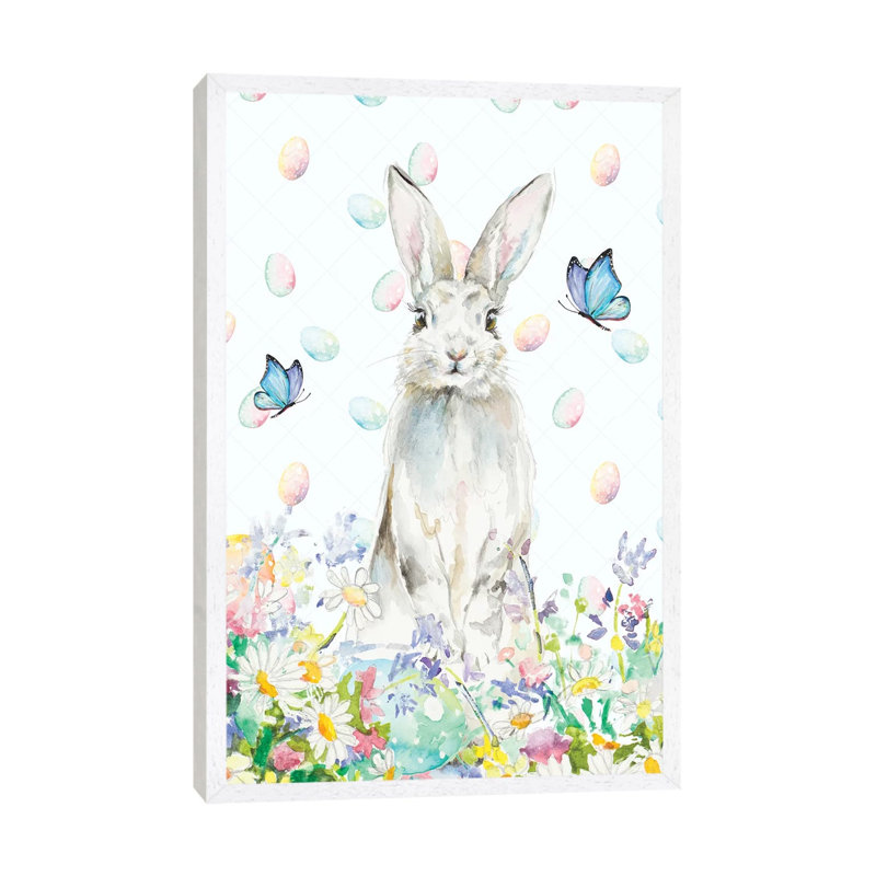 Tall Easter Bunny by Patricia Pinto - Floater Frame Gallery-Wrapped Canvas Giclée on Canvas, White, 152.5 cm H x 101.5 cm W