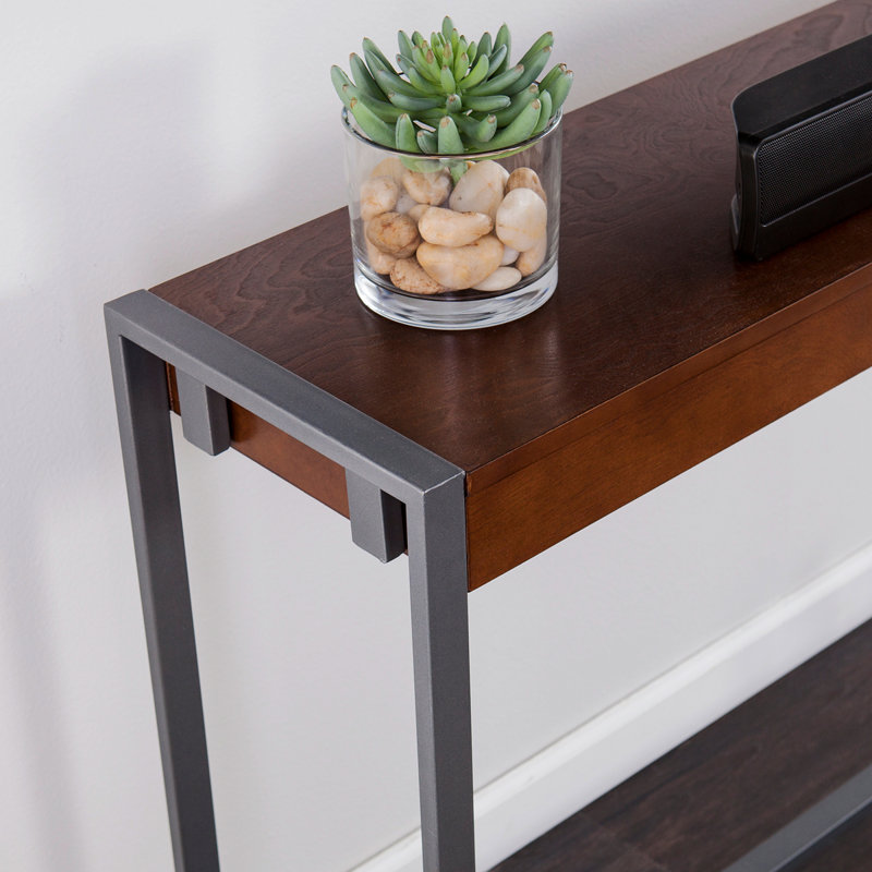 Danille 54'' Console Table, Dark Tobacco / Gunmetal