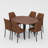 42-54'' Extendable Dining Table Set With Comfortable Upholstered Dining Chairs-115748076