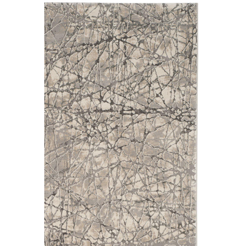 Tapis à motifs abstraits beige et gris Edvin, Rectangle 4 pi x 6 pi