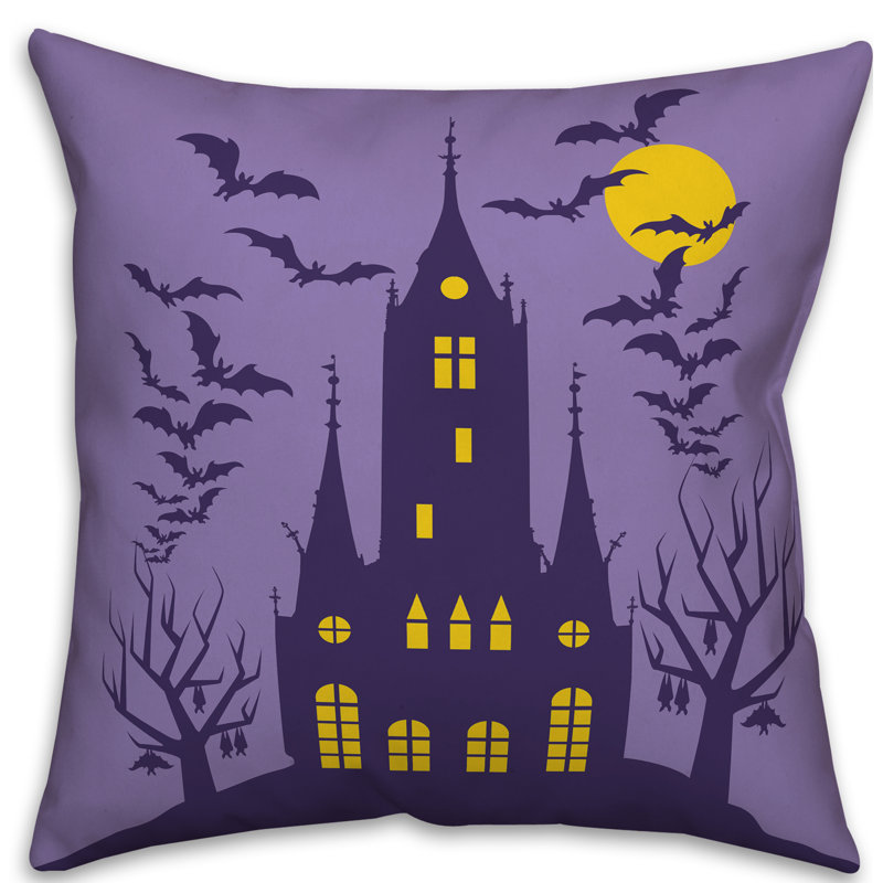  Coussin Haunted House, 16 po x 1 po, Utilisation intérieure/extérieure