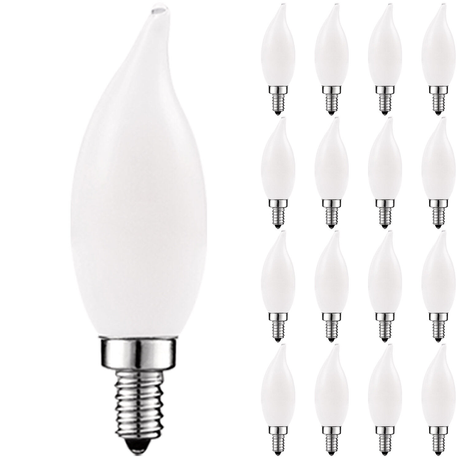 Luxrite 4 Watt (40 Watt Equivalent), CA11 LED, Dimmable Light Bulb, Warm (2700K) E12/Candelabra |