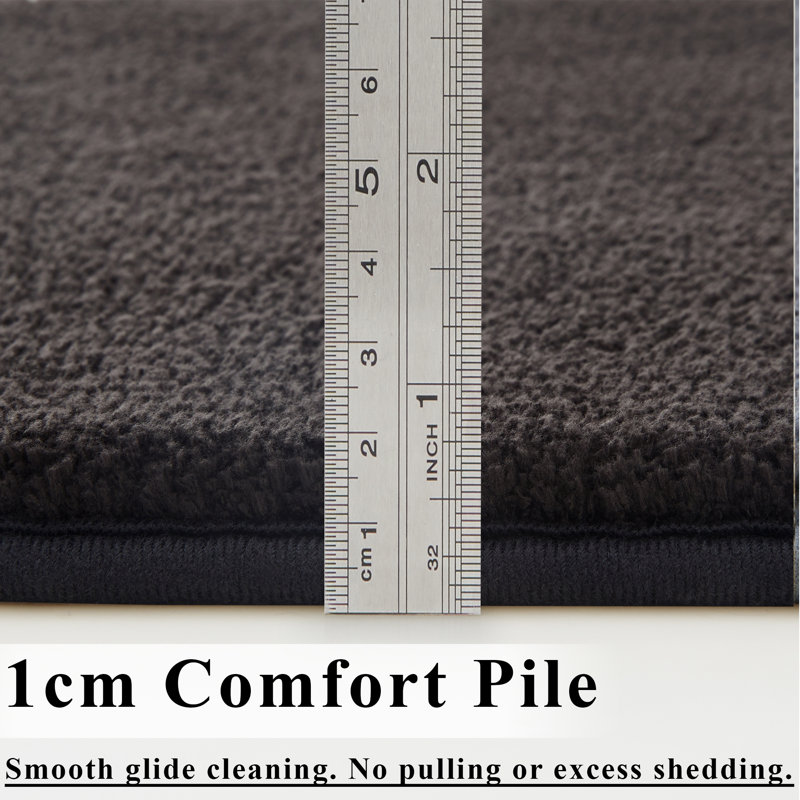 Luxury Fluffy High-Pile Rug for Living Room & Bedroom, Black, 160 cm x 230 cm