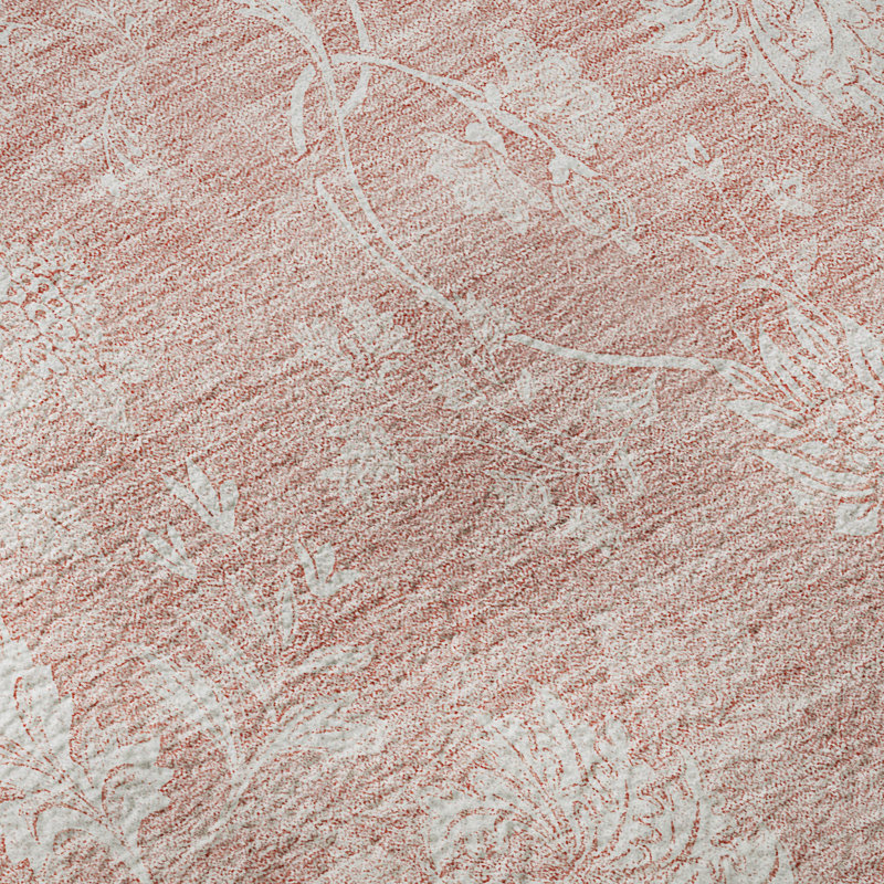 Premium Machine Washable Prisco Pink Rug, Rectangle 8' x 10'